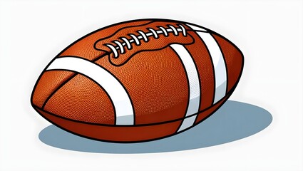 American Football on Isolated White Background