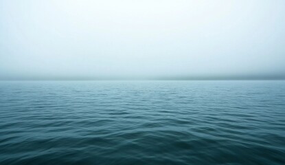 Obraz premium Serene Ocean Mist Peaceful Calm Water Blue Foggy Sky Tranquil Seascape Nature Photography Background