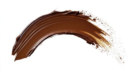 Realistic brown concealer smear Cosmetic liquid foundation strokes with smooth texture isolated on a white background A perfect element for makeup presentations