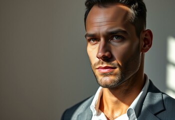 Obraz premium Portrait of a stylish man with natural light