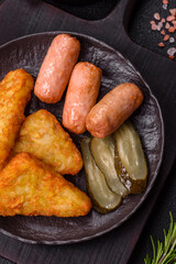 Hash browns with potatoes and onions, salt and spices