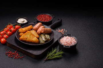 Hash browns with potatoes and onions, salt and spices