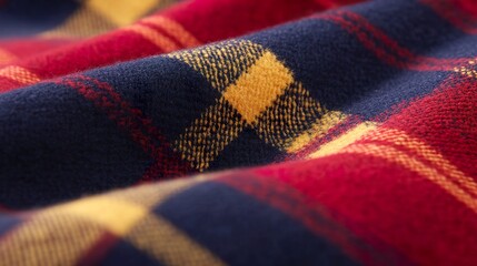 Soft flannel textile showcasing plaid patterns inviting warmth in chilly weather