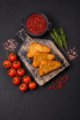 Hash browns with potatoes and onions, salt and spices