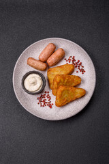 Hash browns with potatoes and onions, salt and spices