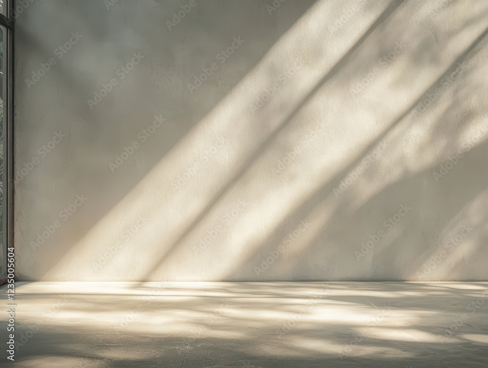 Poster serene wall bathed in soft light and gentle shadows creating a calming atmosphere