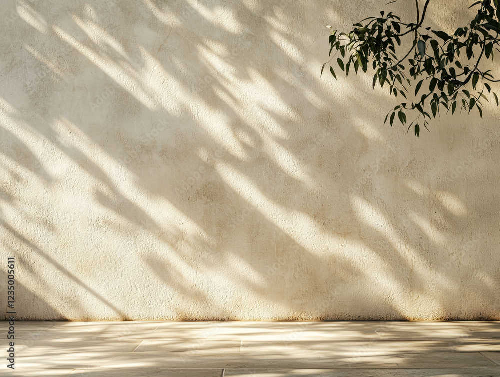 Poster smooth plain wall with gentle light and soft shadows creating a calm ambiance