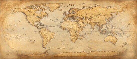 A vintage world map background with an aged texture and sepia tones, evoking the spirit of global exploration