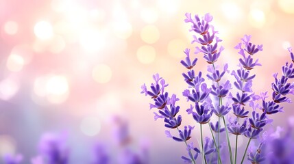 Obraz premium Lavender Flowers Bloom in Soft Bokeh Background