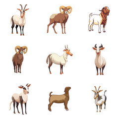 set of goat vector design, goat, sheep, ram, silhouette, animal, vector, horse, farm, animals, cow, dog, illustration, goat, icon, sheep, wild, collection, set, cat, deer, black, silhouettes, nature