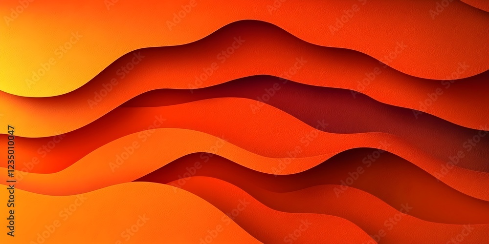 Aufkleber a vibrant display of wavy orange and yellow paper layers creating a warm and inviting abstract patte