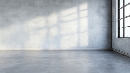 Minimalist Empty Room with Natural Light and Concrete Walls for Versatile Creative Space : Generative AI