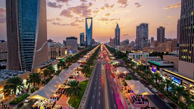 A stunning 4K ultra-HD stock video capturing the vibrant cityscape of Riyadh, Saudi Arabia, as a top travel destination. 