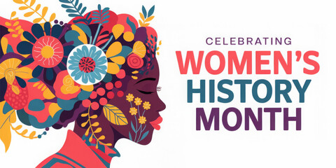 Women's history month celebration background generative ai in colorful pastel flowers. 