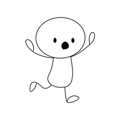 hand drawn doodle stickman