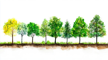 Obraz premium The Beautiful and Colorful Trees in a Serene and Peaceful Landscape are Breathtaking