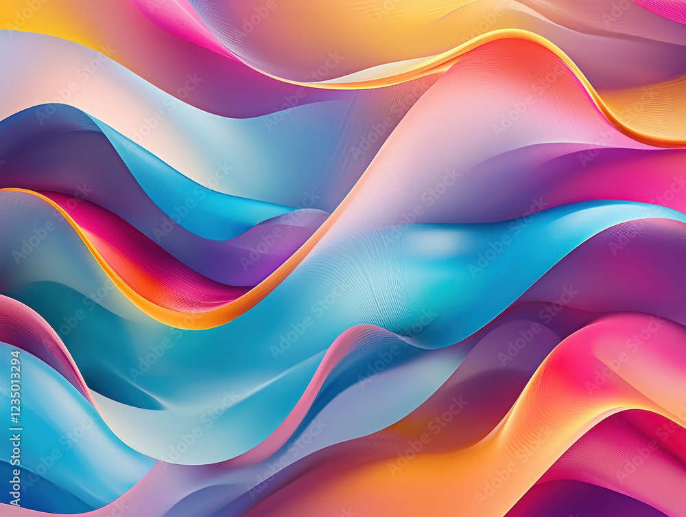 Poster mood-responsive smart wallpaper transforms patterns with changing colors and shapes in bright hues