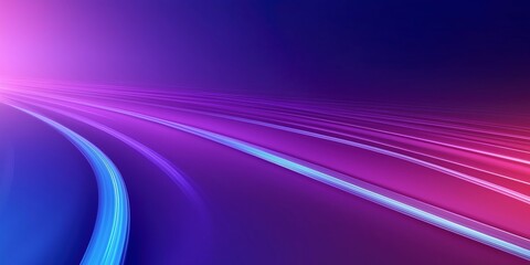 Light trails streaking across a vibrant purple and blue background