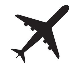 Obraz premium A passenger airplane. Flight. Logo. Black pictogram. Vector. Illustration