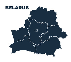 Belarus map flat border outline vector
