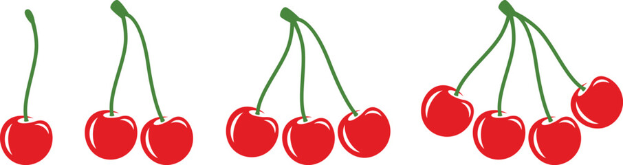Cherry logo. Isolated cherry on white background