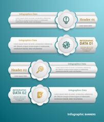 Infographic Banner Set with Creative Icons