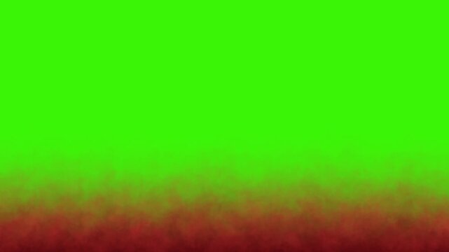 Fog red smoke animation on a green screen, red smoke horizontal motion. seamless loop of smoke.