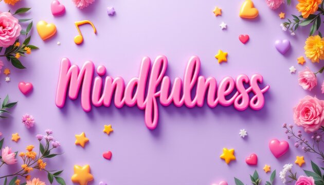 Radiant Mindfulness: A whimsical scene of serene calm and gentle focus