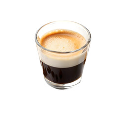 Espresso coffee in glass cup