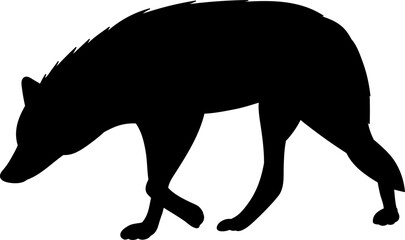wolf walking silhouette on white background vector