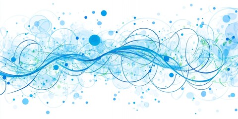 Abstract Blue Wave Design Elegant Swirls Artistic Background Modern Digital Illustration Flowing