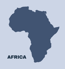 Africa map simple flat vector