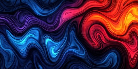 Fototapeta premium Abstract Swirling Liquid Paint Texture Background Blue Red Orange Design art flow waves fluid style