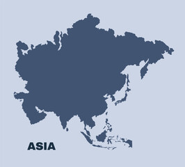 Asia map simple flat vector