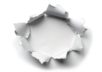 hole in white paper