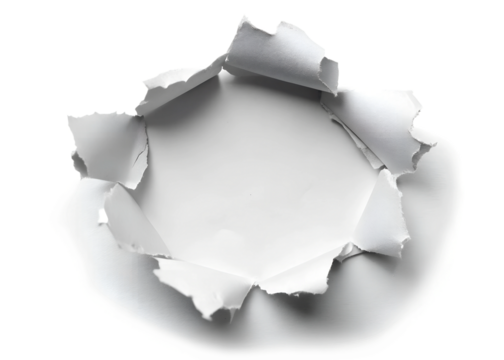 hole in white paper
