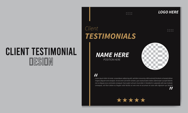 Client Testimonial Design. Creative client review design, Modern black client testimonial design, Unique customer feedback, Social media post design