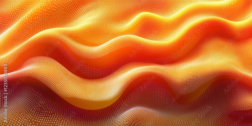 Aufkleber beautiful abstract waves of orange and yellow colors flowing smoothly in a dynamic pattern
