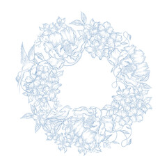 Wedding wreath with flowers.