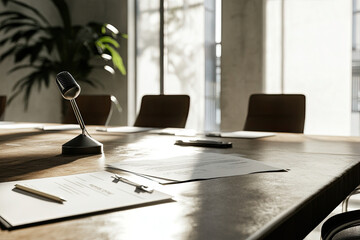 Microphone in an Elegant Conference Room