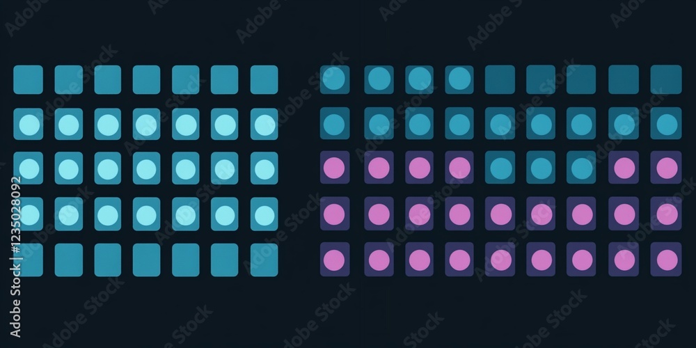 Poster abstract teal pink geometric pattern digital art background design grid style clean image motif