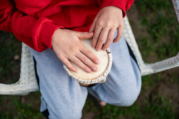 Hands in rhythm  playing the drum