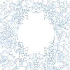 Wedding card with flowers 