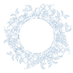 Wedding wreath with flowers.