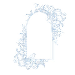 Wedding card with flowers 
