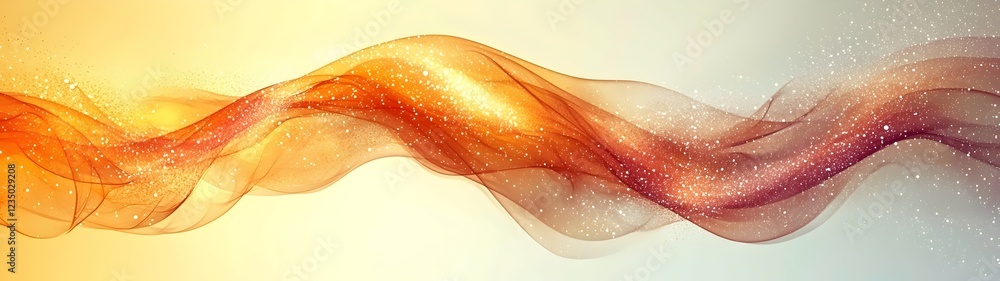 Poster an elegant wave of shimmering colors transitions from warm gold to soft pink, creating a sense of mo