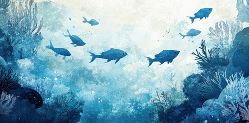 Serene Underwater Scene Featuring Fish and Coral