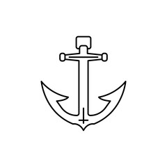 Outline Classic Anchor icon with two arms and chain.