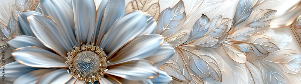 Poster magnificent arrangement of gerbera flowers with intricate detailing and soft tones in an elegant dis