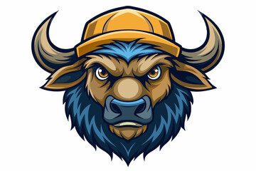 buffalo head with cap logo